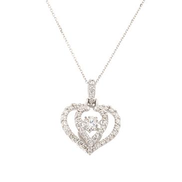 Forever Diamonds "Dancing Diamond" Heart Pendant in 14kt White Gold