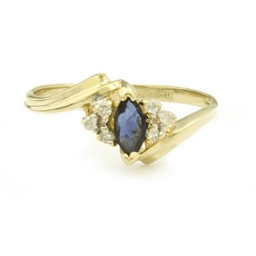 Forever Diamonds Diamond Sapphire Ring in 14kt Gold