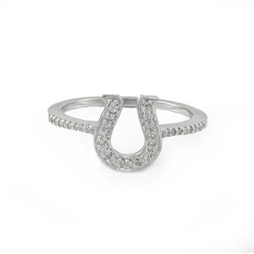 Forever Diamonds Diamond Horseshoe Ring in 14kt White Gold