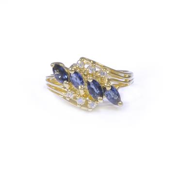 Forever Diamonds Blue Sapphire Diamond Ring in 14kt Gold