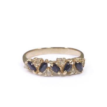 Forever Diamonds Blue Sapphire Diamond Ring in 14kt Gold