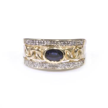 Forever Diamonds Sapphire Diamond Ring in 14kt Gold
