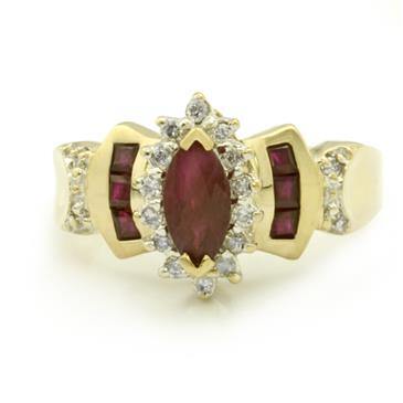 Forever Diamonds Diamond Ruby Ring in 14kt Gold