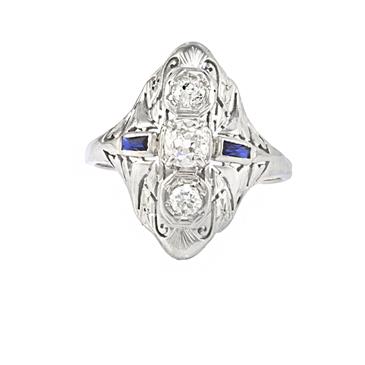 Forever Diamonds Antique Style Diamond Ring in Platinum