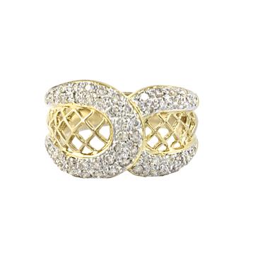 Forever Diamonds Diamond Mesh Ring in 14kt Yellow Gold 