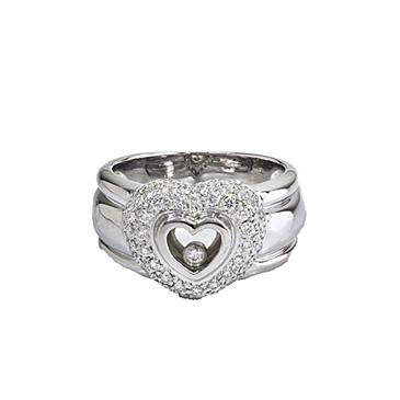 Forever Diamonds Floating Diamond In a Heart Ring in 14kt White Gold