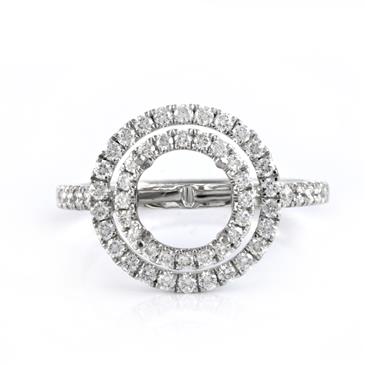 Forever Diamonds Halo Style Diamond Engagement Setting in 18kt White Gold 