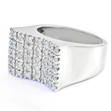 Forever Diamonds Diamond Block Ring in 14kt White Gold