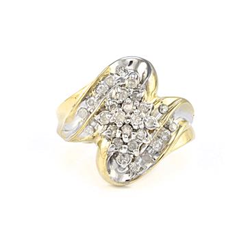 Forever Diamonds Diamond Blossom Ring in 14kt Two-Toned Gold
