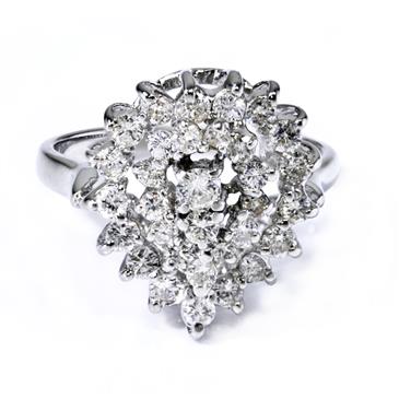 Forever Diamonds Diamond Blossom Ring in 14kt White Gold