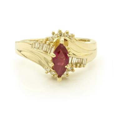 Forever Diamonds 1.00ct TDW. Diamond Ruby Ring in 14kt Gold