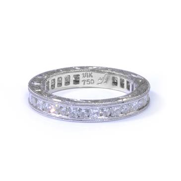 Forever Diamonds Natural Round and Princess Cut Diamond Eternity Band in 18kt White Gold