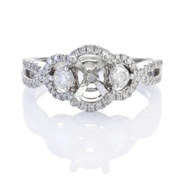 Forever Diamonds Halo Style Diamond Engagement Setting in 14kt White Gold