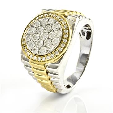 Yellow Gold Two Tone Rolex Mens Ring