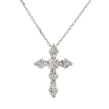 Forever Diamonds Cluster Diamond Cross in 14kt White Gold