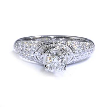 Forever Diamonds 1.60ct TDW. Diamond Tower Engagement Ring in 18kt White Gold