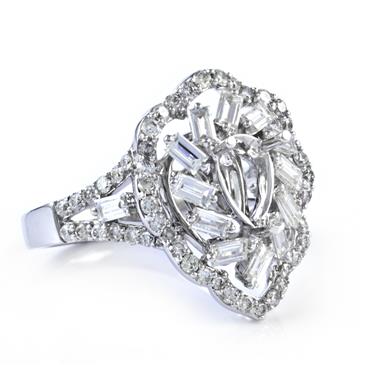 Forever Diamonds Pear Shaped Diamond Engagement Ring in 18kt White Gold