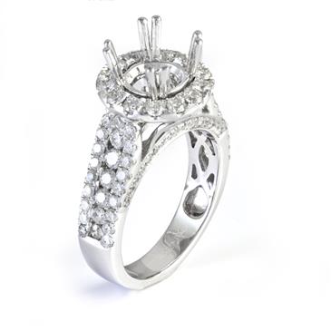Forever Diamonds Diamond Halo Engagement Ring Setting in 18kt White Gold