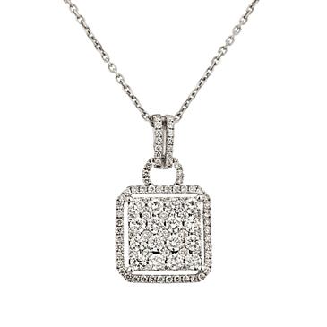 Forever Diamonds Square Diamond Cluster Pendant in 18kt White Gold