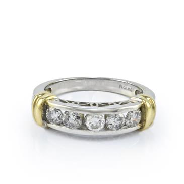 Forever Diamonds Mens Diamond Band in 14kt Two-Toned Gold