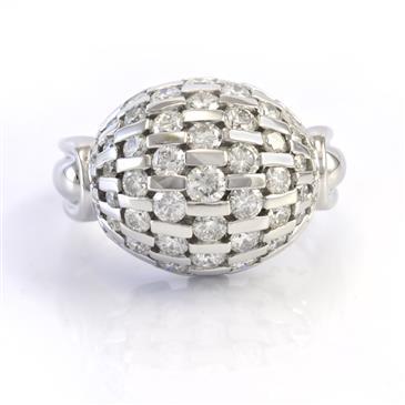 Forever Diamonds Diamond Ball Ring in 14kt White Gold