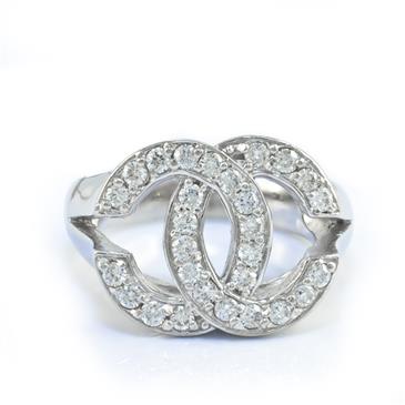 chanel white gold ring