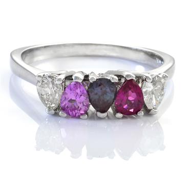 Forever Diamonds Diamond Gemstone Ring in 14kt White Gold