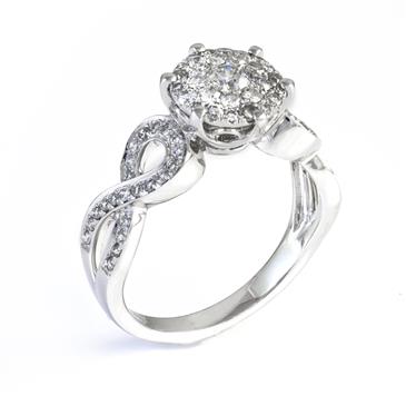 Forever Diamonds 0.75ct TDW. Diamond Infinity Engagement Ring in 14kt White Gold