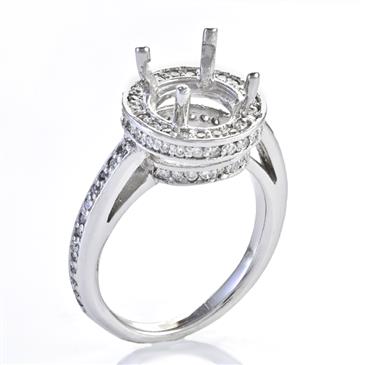 Forever Diamonds Halo Style Diamond Engagement Setting in 14kt White Gold 