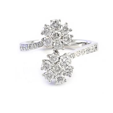 Forever Diamonds Diamond Flower Cluster Ring in 14kt White Gold