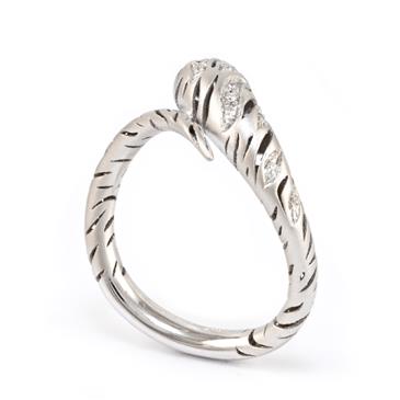 Forever Diamonds Diamond Zebra Stripe Ring in 14kt White Gold