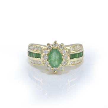 Forever Diamonds Diamond Emerald Ring in 14kt Gold Forever Diamonds Diamond Emerald Ring in 14kt Gold