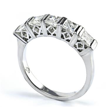 Forever Diamonds 1.21CT TDW.  Five Stone Diamond Band in 18kt White Gold