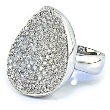 Forever Diamonds Diamond Concave Ring in 18kt White Gold