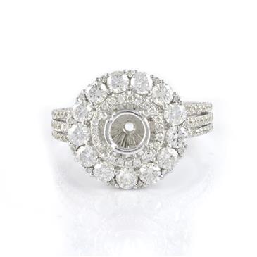 Forever Diamonds Halo Style Diamond Engagement Ring Setting in 18kt White Gold