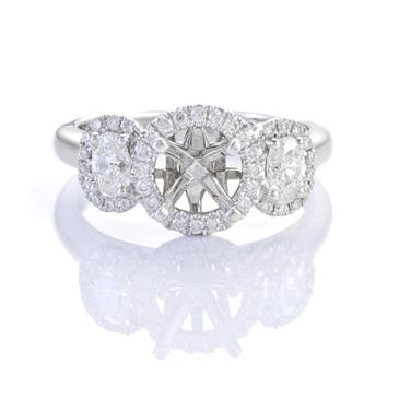 Forever Diamonds Halo Style Diamond Engagement Ring Setting in 18kt White Gold 