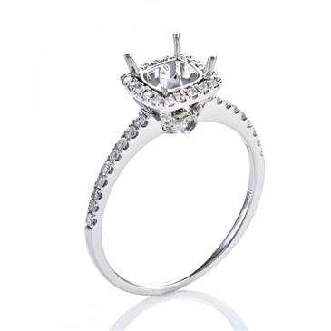 Forever Diamonds Halo Style Diamond Engagement Setting in 18kt White Gold