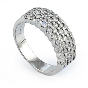 Forever Diamonds 1.25CT TDW. Unique Diamond Band in 18kt White Gold