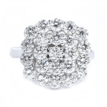 Forever Diamonds Diamond Cluster Ring in 14kt White Gold