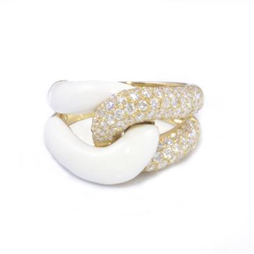 Forever Diamonds 2.00ct TDW. Diamond White Onyx Ring in 18kt Gold