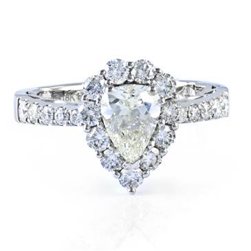 Forever Diamonds Pear Shape Diamond Engagement Ring in 18kt White Gold 