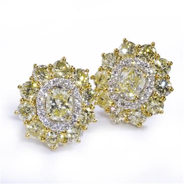 Forever Diamonds 2.35ct TDW. Canary Diamond Stud Earrings in 18kt Gold