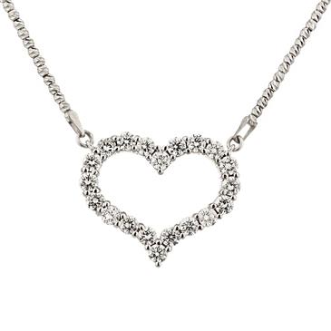 Forever Diamonds Diamond Heart Necklace in 14kt White Gold