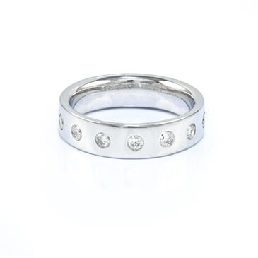 Forever Diamonds Seven Stone Diamond Wedding Band in 14kt White Gold 