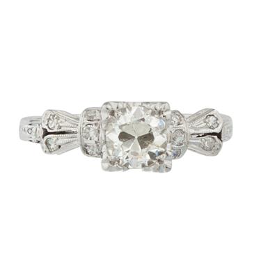 Forever Diamonds Antique Diamond Engagement Ring in 18kt White Gold