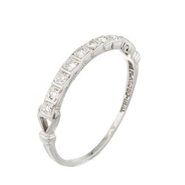 Forever Diamonds Antique Diamond Wedding Band in Platinum