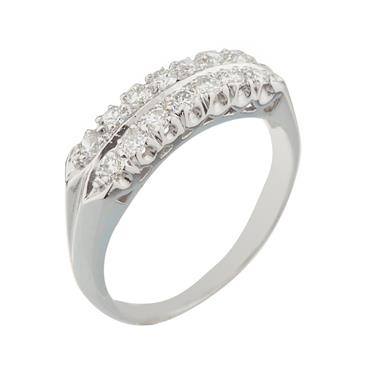 Forever Diamonds Antique Diamond Wedding Band in Platinum