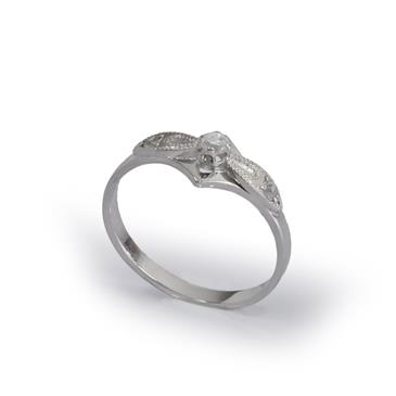 Forever Diamonds Antique Promise Ring in 14kt White Gold