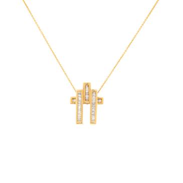 Forever Diamonds Baguette Diamond Pendant in 14kt Yellow Gold