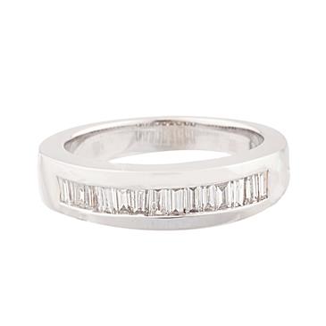 Forever Diamonds Baguette Diamond Wedding Band in 14kt White Gold